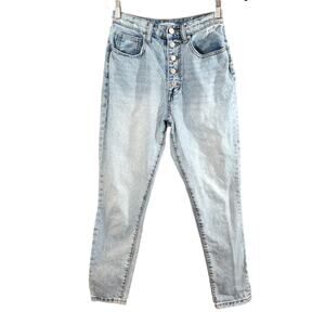 WeWoreWhat Light Wash High Rise Exposed Button-fly Skinny Jeans Women's 25